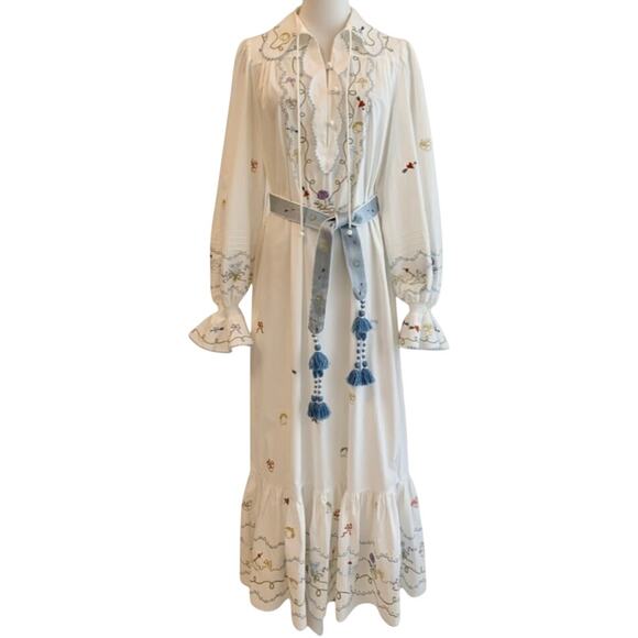 Alemais giulia embroidered midi dress US 4 - Picture 6 of 10